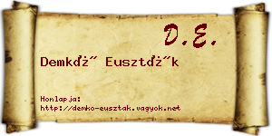Demkó Euszták névjegykártya